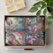 Kleurrijke Glas in lood Bunny Butterfly Decoupage Tissuepapier (Geschenk)