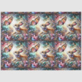 Kleurrijke Glas in lood Bunny Butterfly Decoupage Tissuepapier (Voorkant)