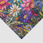 Kleurrijke Glas in lood Effect Bloemen Decoupage Tissuepapier (Detail)