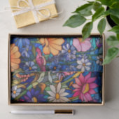 Kleurrijke Glas in lood Effect Bloemen Decoupage Tissuepapier (Geschenk)