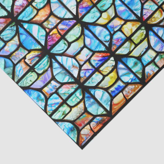 Kleurrijke Glas in lood-effectontkoppeling weefsel Tissuepapier (Detail)