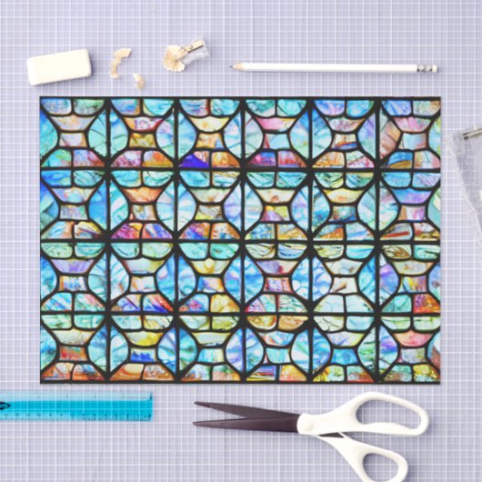 Kleurrijke Glas in lood-effectontkoppeling weefsel Tissuepapier (Craft)