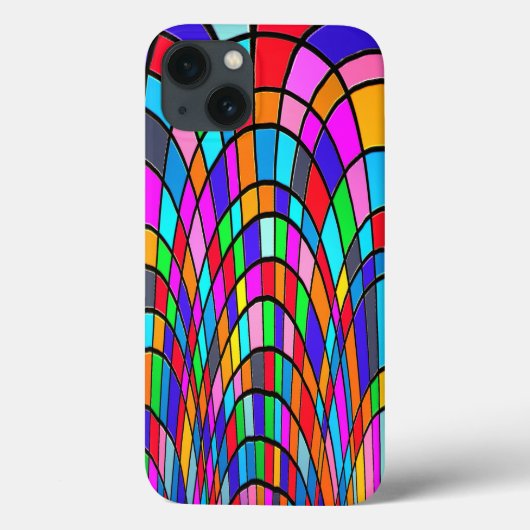 Kleurrijke Glas-in-Lood Kunst Case-Mate iPhone Case (Achterkant)