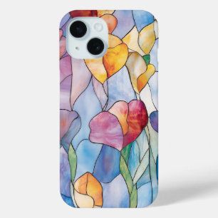 Kleurrijke Glas in lood kunst liefhebbers voor vro iPhone 15 Case