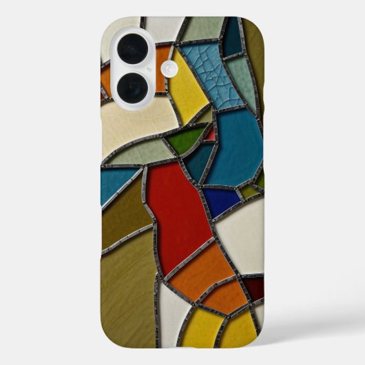 Kleurrijke Glas in lood Mozaïek Abstractie Case-Mate iPhone Case (Achterkant)