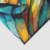 Kleurrijke Glas in lood Mozaïek Abstractie Tissuepapier (Detail)