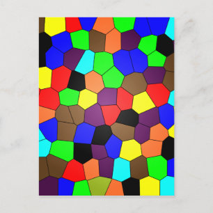 Kleurrijke Glas in lood mozaïektegels Briefkaart