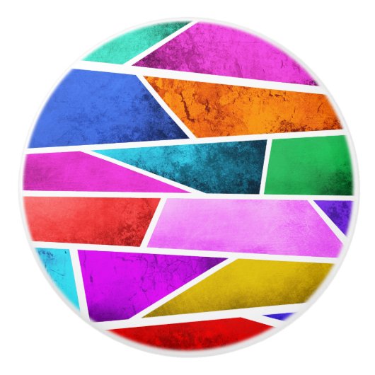 Kleurrijke Glas in lood Paars Blauwe Keramische Pu Keramische Knop (Voorkant)