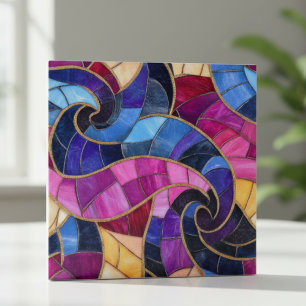 Kleurrijke glas-in-lood spiraalmozaïek tegeltje