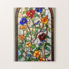 Kleurrijke glas-in-loodramen ochtend glories legpuzzel