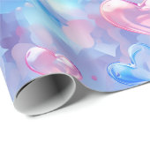 Kleurrijke glasharten Valentijnse  Cadeaupapier (Rol Hoek)