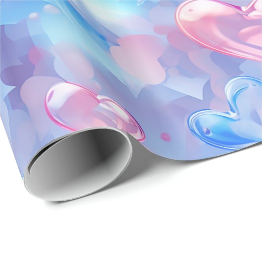 Kleurrijke glasharten Valentijnse  Cadeaupapier (Rol Hoek)