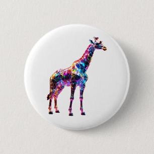 Kleurrijke Glass Giraffe Art Ronde Button 5,7 Cm
