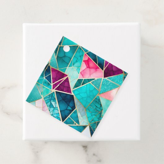 Kleurrijke Glass Mosaic Art Gift Labels (In situ)