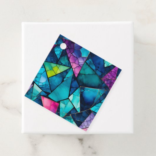 Kleurrijke Glass Mosaic Art Gift Labels (In situ)