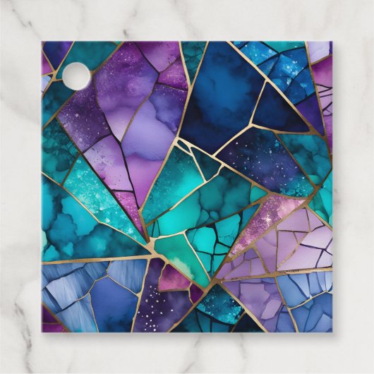 Kleurrijke Glass Mosaic Art Gift Labels (Voorkant)