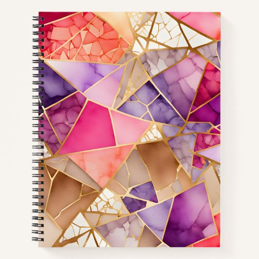 Kleurrijke Glass Mosaic Art Spiral Notitieboek (Voorkant)