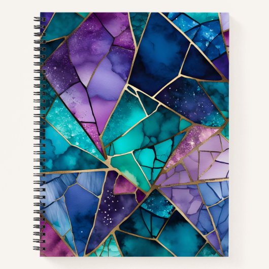 Kleurrijke Glass Mosaic Art Spiral Notitieboek (Voorkant)