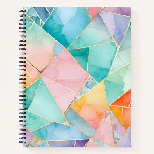 Kleurrijke Glass Mosaic Art Spiral Notitieboek (Voorkant)