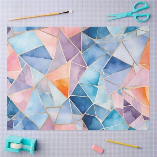 Kleurrijke Glass Mosaic Art Tissue Paper Tissuepapier (Craft)