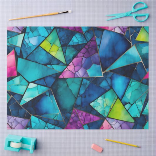 Kleurrijke Glass Mosaic Art Tissue Paper Tissuepapier (Craft)