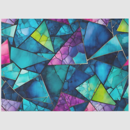 Kleurrijke Glass Mosaic Art Tissue Paper Tissuepapier (Voorkant)