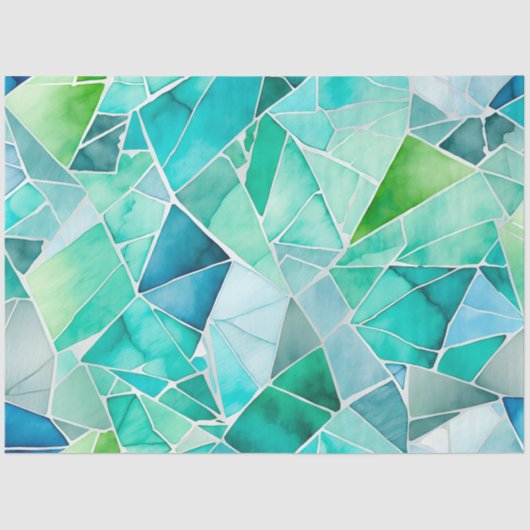 Kleurrijke Glass Mosaic Art Tissue Paper Tissuepapier (Voorkant)