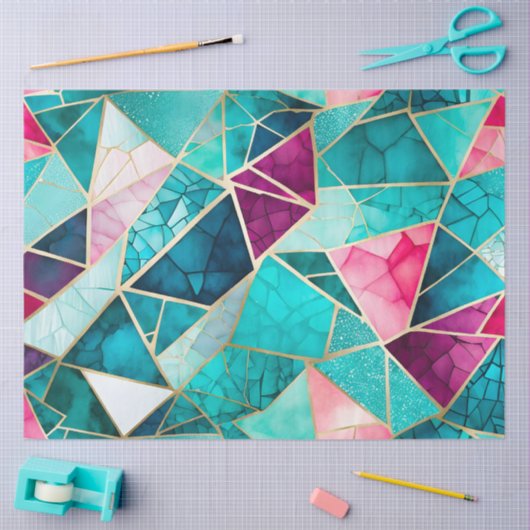 Kleurrijke Glass Mosaic Art Tissue Paper Tissuepapier (Craft)