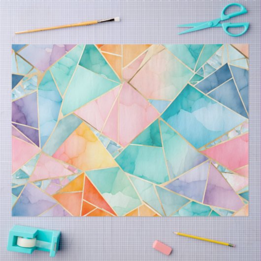 Kleurrijke Glass Mosaic Art Tissue Paper Tissuepapier (Craft)