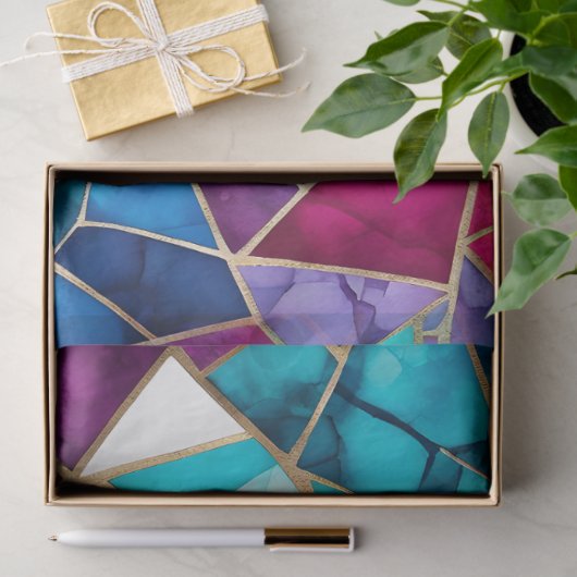 Kleurrijke Glass Mosaic Art Tissue Paper Tissuepapier (Geschenk)