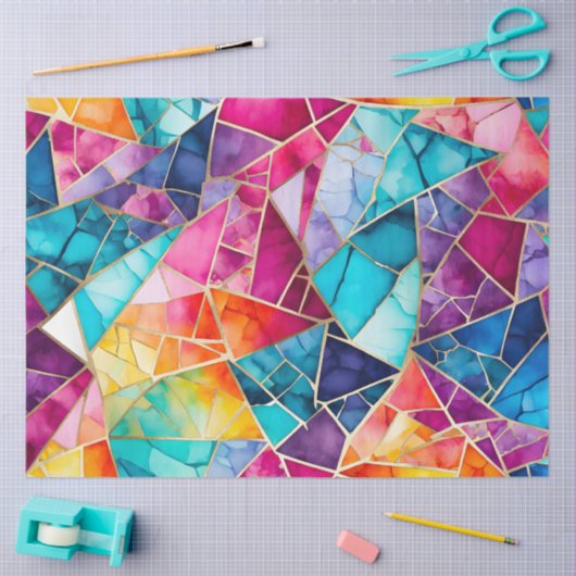 Kleurrijke Glass Mosaic Art Tissue Paper Tissuepapier (Craft)