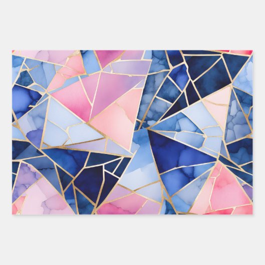 Kleurrijke Glass Mosaic Art Wrapping Paper Sheets (Voorkant)