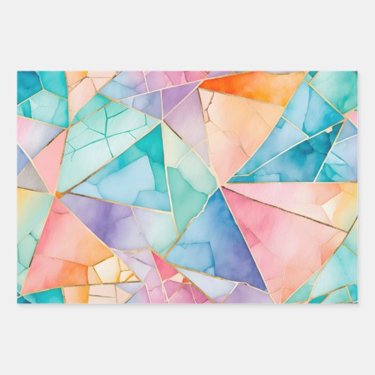 Kleurrijke Glass Mosaic Art Wrapping Paper Sheets (Voorkant 3)
