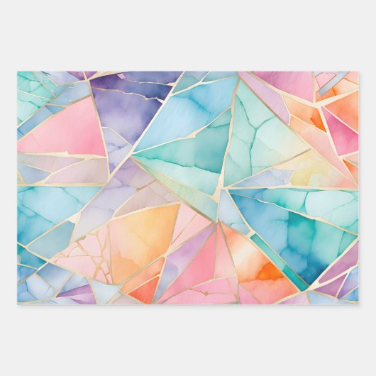 Kleurrijke Glass Mosaic Art Wrapping Paper Sheets (Voorkant 2)