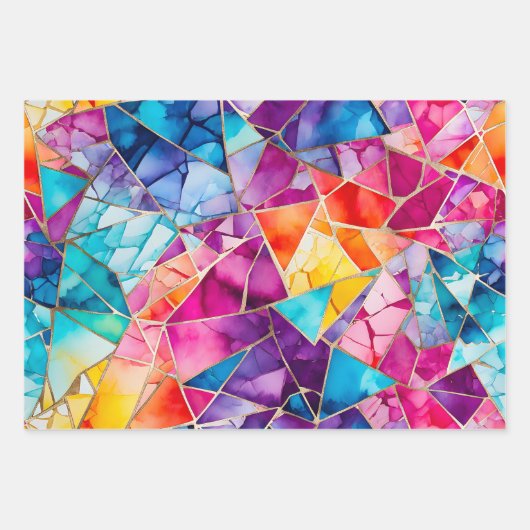 Kleurrijke Glass Mosaic Art Wrapping Paper Sheets (Voorkant 3)