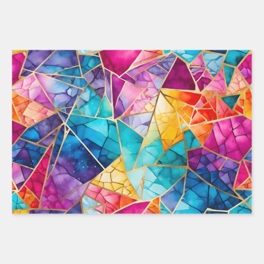 Kleurrijke Glass Mosaic Art Wrapping Paper Sheets (Voorkant 2)
