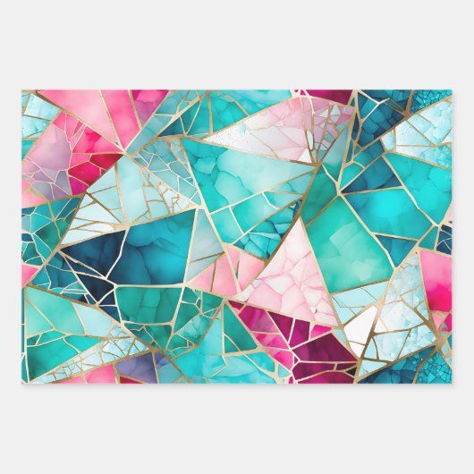 Kleurrijke Glass Mosaic Art Wrapping Paper Sheets (Voorkant 2)