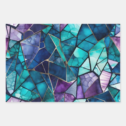 Kleurrijke Glass Mosaic Art Wrapping Paper Sheets (Voorkant 3)