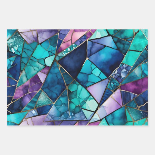 Kleurrijke Glass Mosaic Art Wrapping Paper Sheets (Voorkant 2)