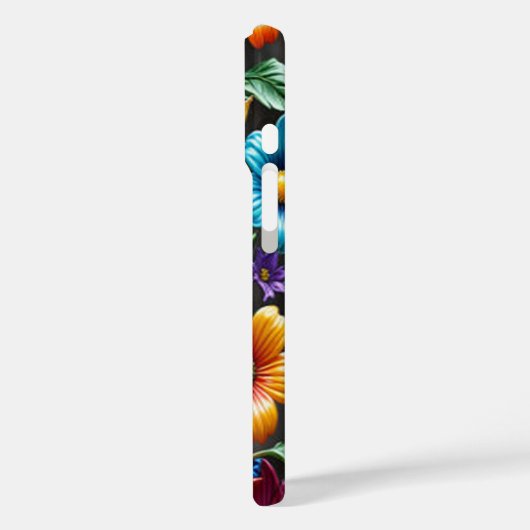 Kleurrijke Glazen Bloemen #11 - iPhone 16 Hoesjes (Achterkant / Links)