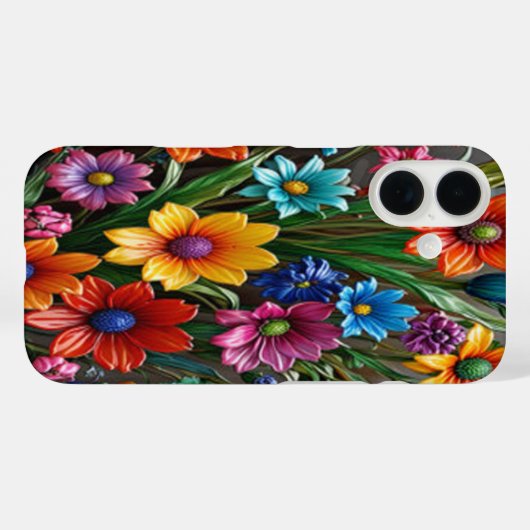 Kleurrijke glazen bloemen #1 - iPhone hoesjes (Achterkant (horizontaal))