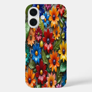 Kleurrijke Glazen Bloemen #3 - iPhone 16 Hoesjes