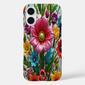 Kleurrijke Glazen Bloemen #9 - iPhone 16 Hoesjes (Achterkant)