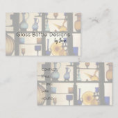 Kleurrijke glazen flesjes Antiek Visitekaartje (Voorkant / Achterkant)