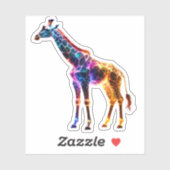 Kleurrijke Glazen Giraf Sticker (Vel)