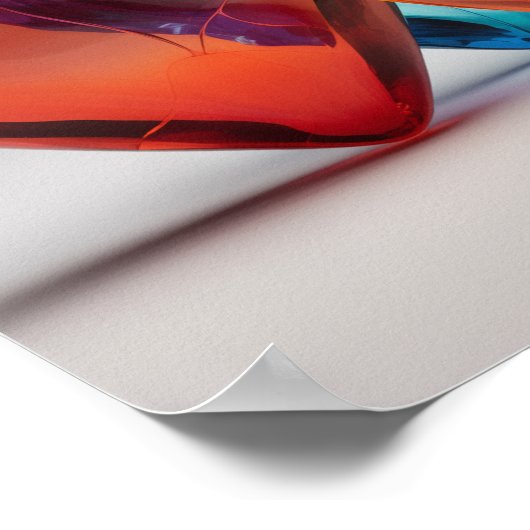 Kleurrijke glazen harten poster (Hoek)