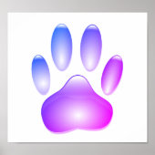 Kleurrijke Glazen Hond Paw Print (Voorkant)