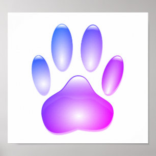 Kleurrijke Glazen Hond Paw Print