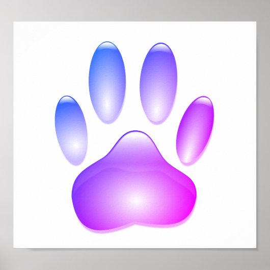 Kleurrijke Glazen Hond Paw Print (Voorkant)