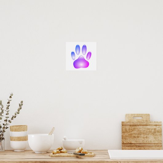 Kleurrijke Glazen Hond Paw Print (Keuken)